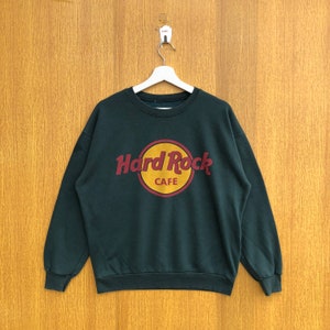 Vintage Hard Rock Cafe Sweatshirt Big Logo  Spellout Crewneck Jumper Pullover Sweater
