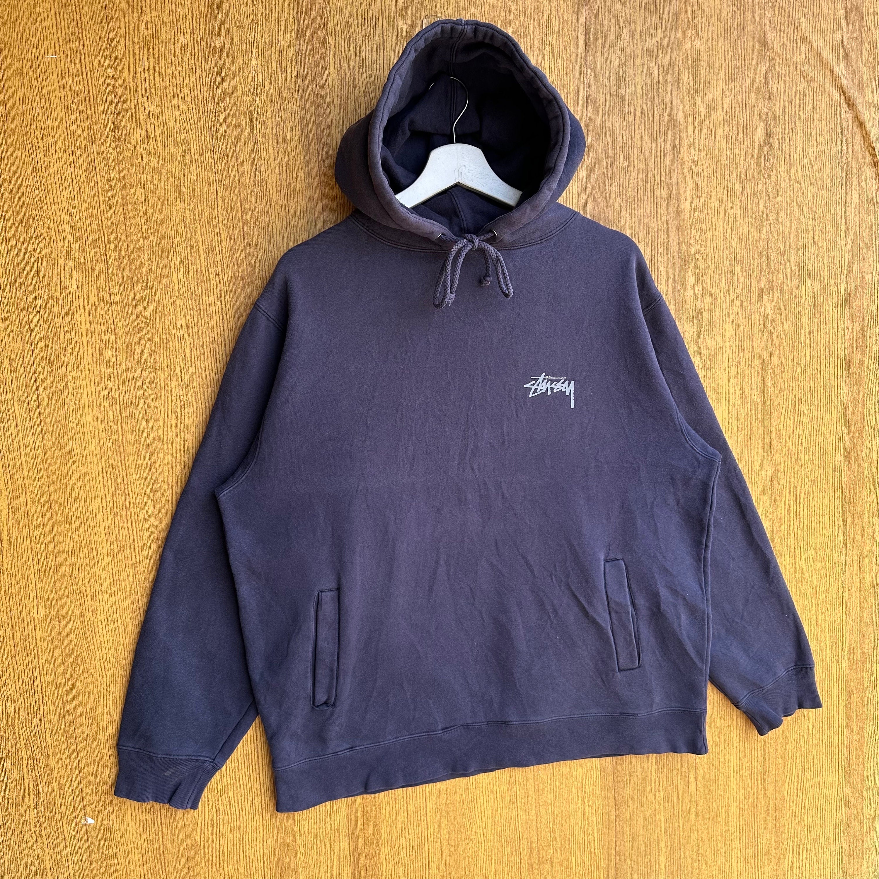Vintage Stussy Streetwear Hoodie Sweatshirt Spellout Big