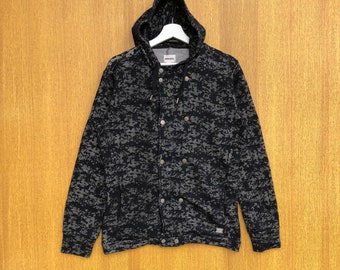 Sudadera con capucha Vintage Diesel, chaqueta tipo jersey con botones completos.