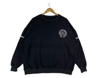 Rare Cross Design Sweatshirt Black Color Crewneck Jumper Pullover