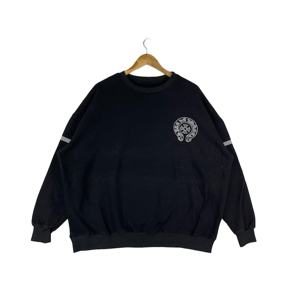 Rare Cross Design Sweatshirt Black Color Crewneck Jumper