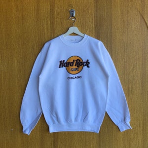Vintage Hard Rock Cafe Sweatshirt Big Logo  Spellout Crewneck Jumper Pullover Sweater