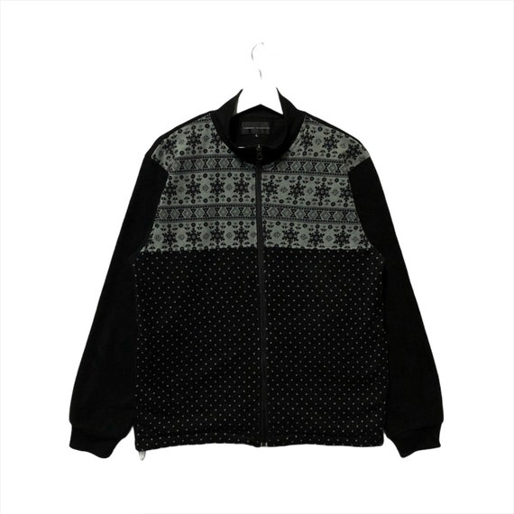 Kansai Yamamoto, Vintage Kansai Yamamoto Fleece Jacket Full Zipper Sweater Jumper Pullover