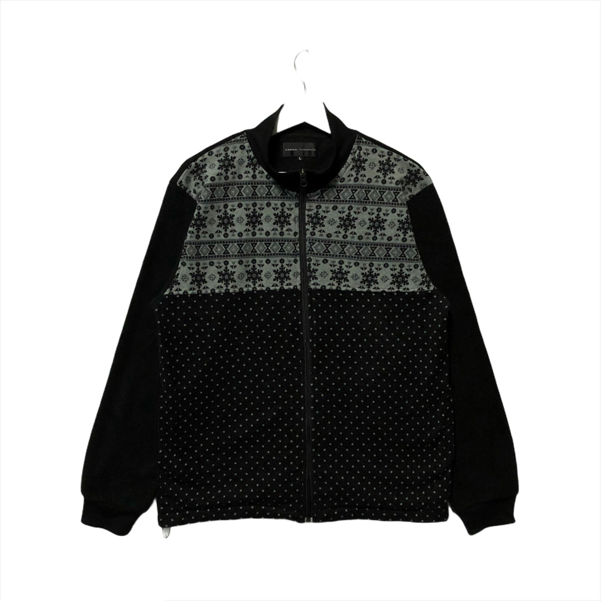 Vintage Kansai Yamamoto Fleece Jacket Full Zipper Sweater Jumper 