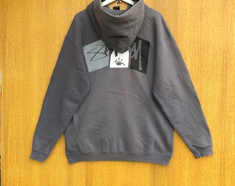 Y2K Stussy Cotton Fleece Skater / Grunge Fitted Zip Front