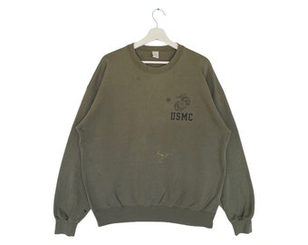 Vintage Y2K Military Knit Sweater / Army Green / Militaria