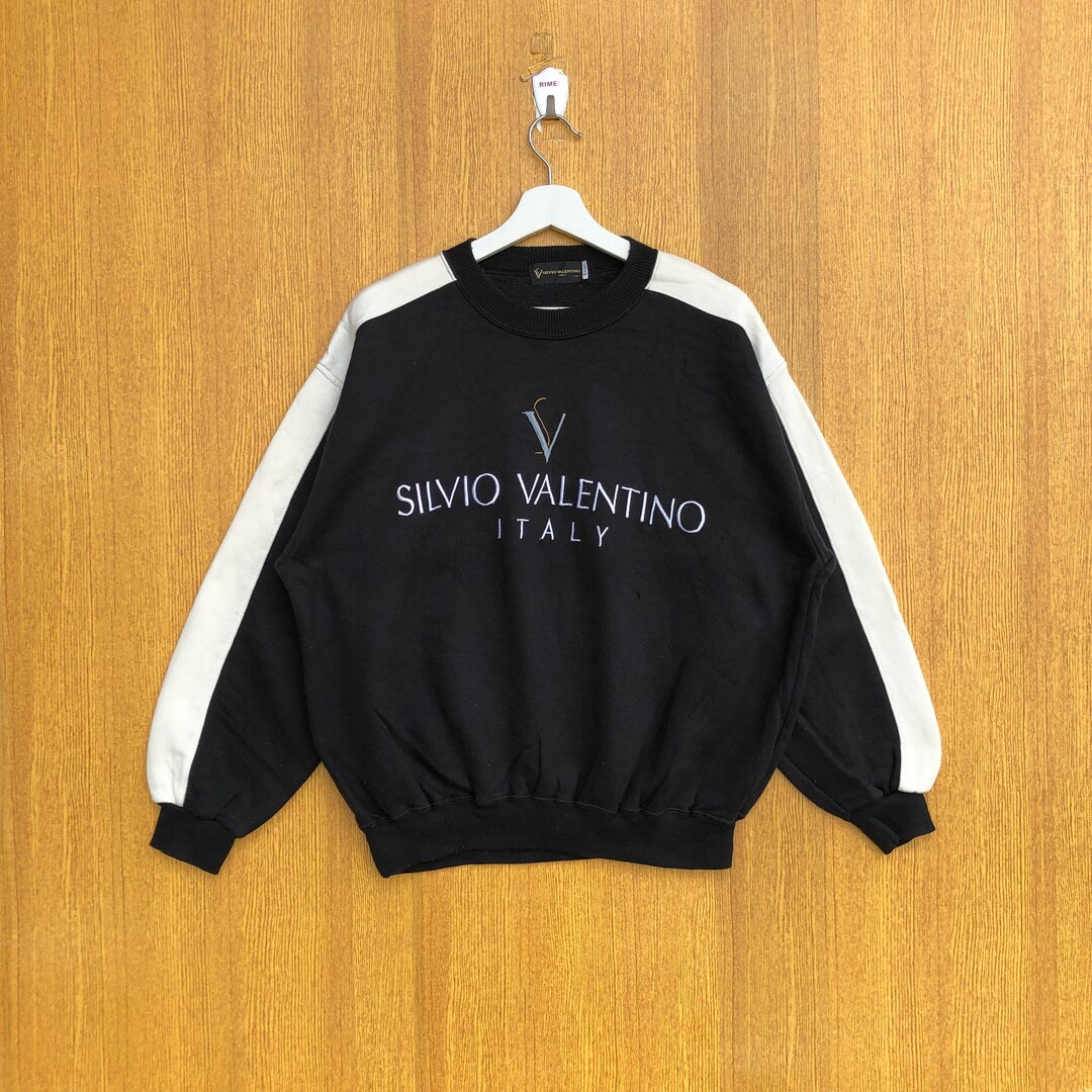 Vintage Silvio Valentino Italy Sweatshirt Embroidery Spellout 