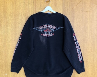 Sudadera vintage de los Orange County Choppers, suéter de cuello redondo de los Choppers, estampado de motocicleta y bicicleta de los American Choppers, talla grande
