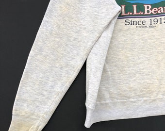Vintage LL Bean Sweathirt All Over Print Spellout Crewneck