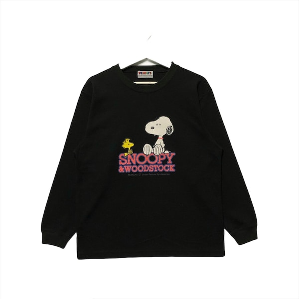 vintage Snoopy & Woodstock Sweat-shirt Pull à col rond Pull-over