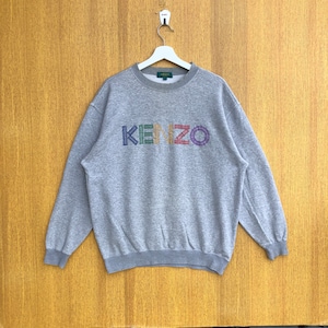 Vintage Kenzo Golf  Sweatshirt Embroidery Kenzo Golf  Big Logo Spellout Rainbow Color Crewneck Jumper Pullover Sweater