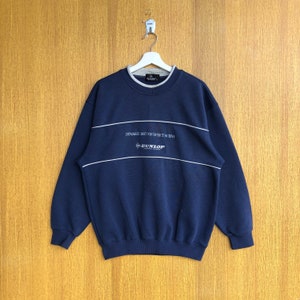 Vintage Dunlop Motorsport Sweatshirt Embroidery Spellout Jumper Pullover