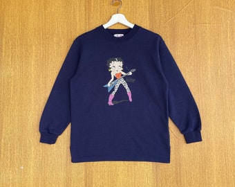 Vintage The Famous Cartoon Character Betty Boop Sweatshirt Turtleneck Big Logo Jumper Pullover