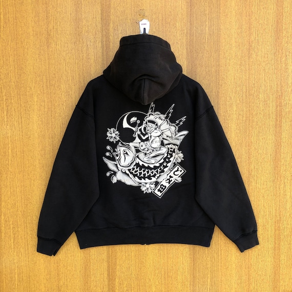 Vintage Sukajan Souvenir Tiger Koi Dragon Hoodie … - image 1