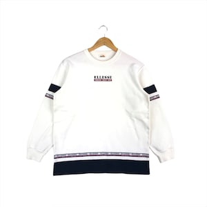 Vintage Ellesse Sweatshirt Long Sleeves Embroidery Spellout Crewneck