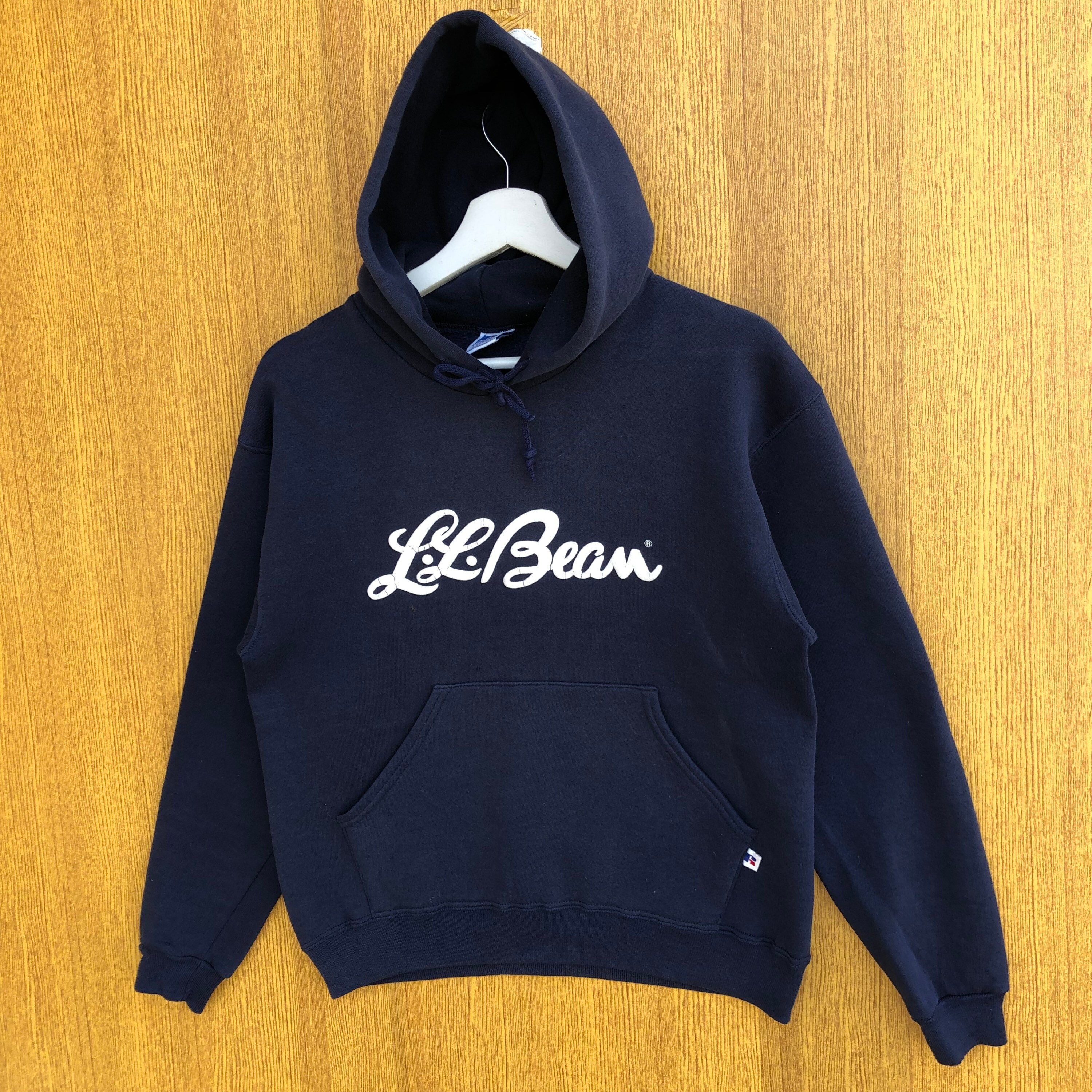 80s 90s LL bean × Russell スウェットシャツ　Black 90s L.L. Bean x Russell Athletic Navy Blue V Stitch