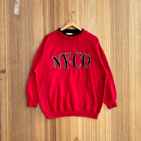 Vintage NY&CO Sweater Super Sick Red and Black Stitched Logo