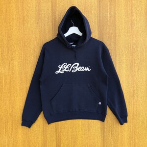 Vintage LL Bean Hoodie Sweathirt Big Logo Spellout Crewneck Jumper Pullover Sweater