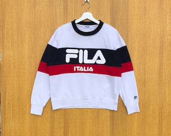 Vintage Fila Sweatshirt Big Logo Spellout Sweatshirt Jumper Pullover Sweater