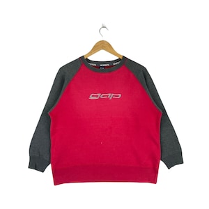 Rare GAP Center Logo For Kids Sweatshirt Embroidery Spellout Red Color Crewneck Jumper Pullover