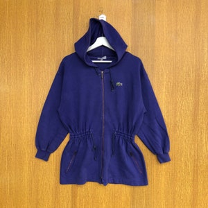 Vintage Chemise Lacoste Sport Hoodie Sweatshirt Embroidery Small Logo Zipper Jumper Pullover Sweater
