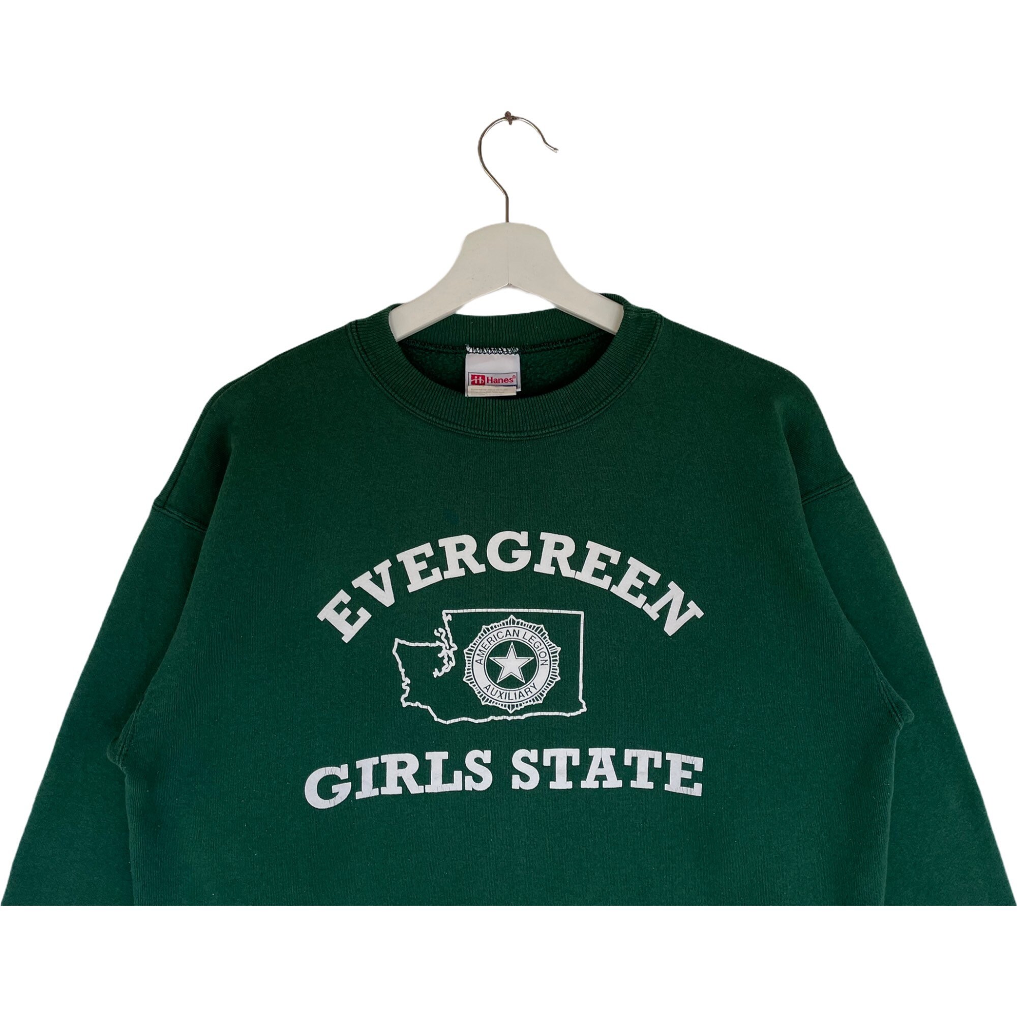 Vintage Evergreen Girls State Sweatshirt Green Color