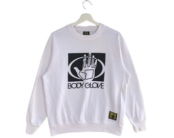Vintage 80s Body Glove Sweatshirt: Grey Crewneck, Large Logo - Etsy