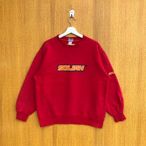 Vintage Soljah Hawaiian Sweatshirt Big Logo Red Color Crewneck Jumper Pullover Sweater