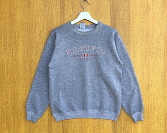 Vintage University Pacific Sweatshirt Spellout Rundringad Tröja Pullover Tröja