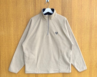 Vintage MCM Legere Fleece Sweatshirt Half Zipper Embroidered Small Logo Pink Color Crewneck Jumper Pullover Sweater