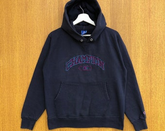 Vintage Champion Hoodie Embroidered Spellout Sweatshirt Crewneck Jumper  Pullover Sweater