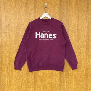 vintage Hanes North Carolina USA Sweat-shirt Spellout Crewneck Jumper Pull-over