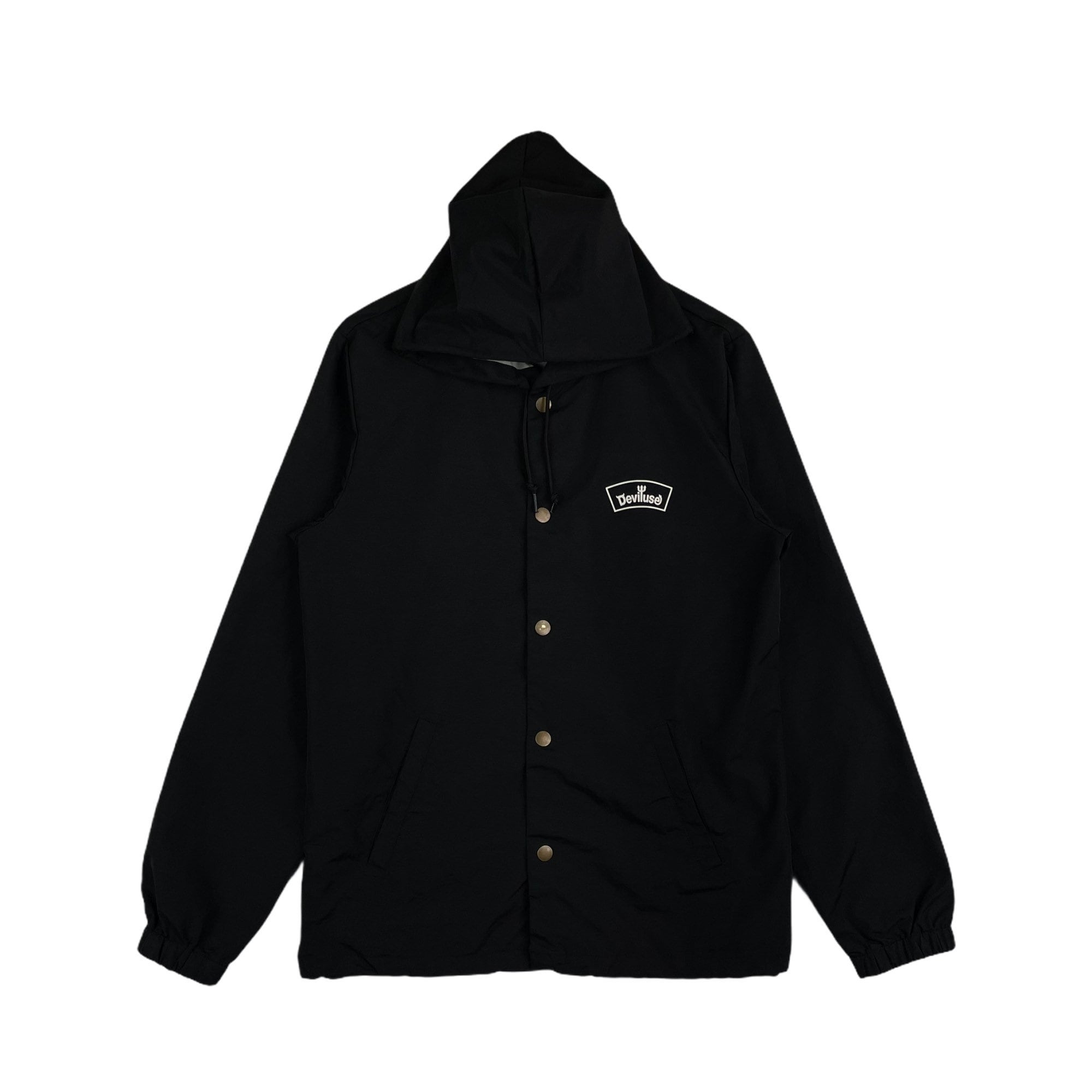 Deviluse Coach Jacket Full Button Black Color - Etsy Denmark