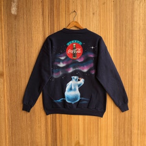 Vintage Coke Sweatshirt Coca Cola All Over Print Crewneck Jumper Pullover Sweater