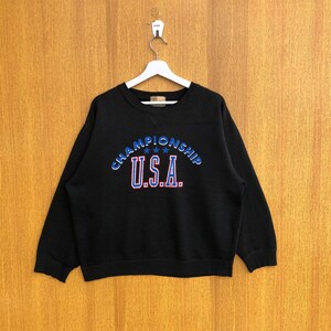 Vintage Championship USA Sweatshirt Spellout Crewneck Jumper Pullover Sweater
