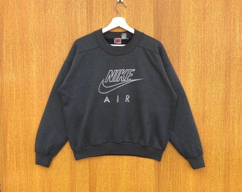 Sudadera vintage Nike con logo grande bordado y cuello redondo