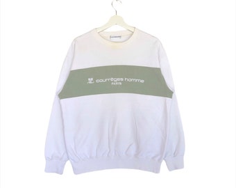 Vintage Courreges Homme Paris Sweatshirt Embroidery Courreges Homme Paris Crewneck Jumper Pullover