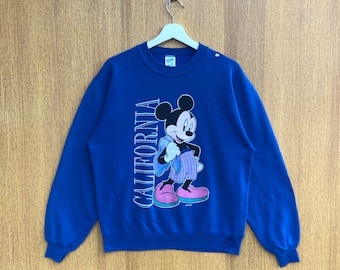Sudadera vintage de Mickey Mouse de California con logo grande, jersey tipo jersey.