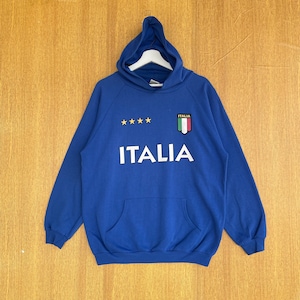 Vintage Italia Hoodie Sweatshirt Spellout Jumper Pullover