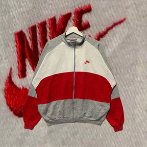 Vintage Rare Nike Embroidery Small Logo Spellout Full Zip Jumper Pullover Sweater