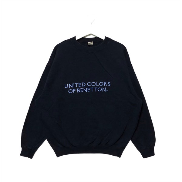 Vintage Rare Benetton Sweatshirt Embroidery United Colors Of Benetton Jumper Pullover Sweater