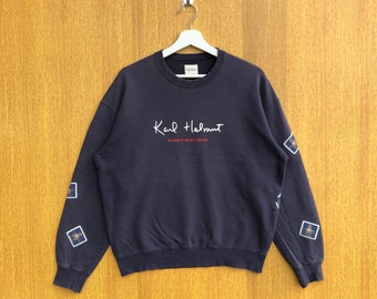 Vintage Karl Helmut Designer Sweatshirt Patchwork karl Helmut Bear Pullover Sweater