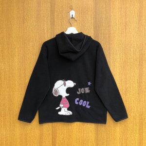 Vintage Peanuts Fleece Hoodie Snoopy Cartoon Characters Crewneck Jumper Pullover Sweater Sweatshirt
