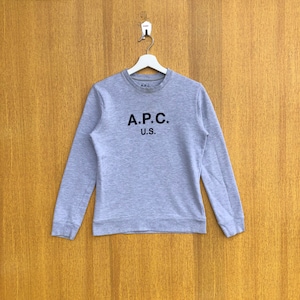 Vintage A.P.C Us Autumn And Winter Sweatshirt Spellout Big Logo Crewneck Jumper Pullover Sweater