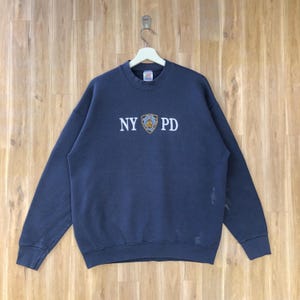 Vintage New York City Police Department Pullover Sweatshirt Embroidered Spellout NYPD