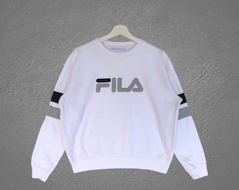Vintage Fila Sweatshirt Embroidery Fila Spellout Crewneck Jumper Pullover
