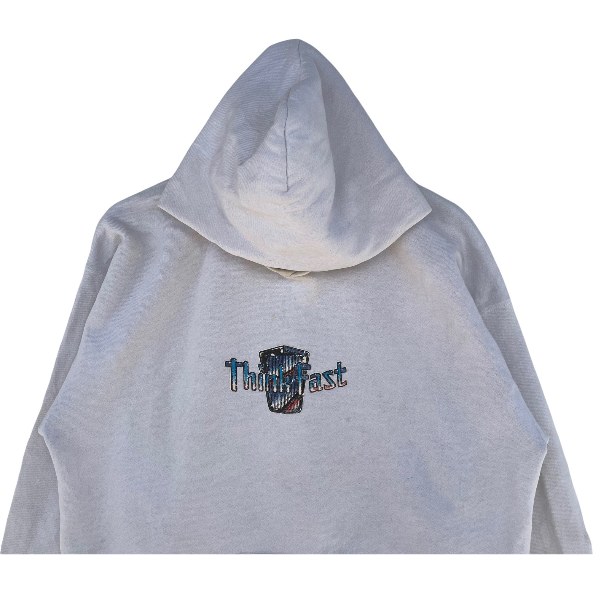 Vintage Think Fast Hoodie Spellout Jumper Pullover Etsy