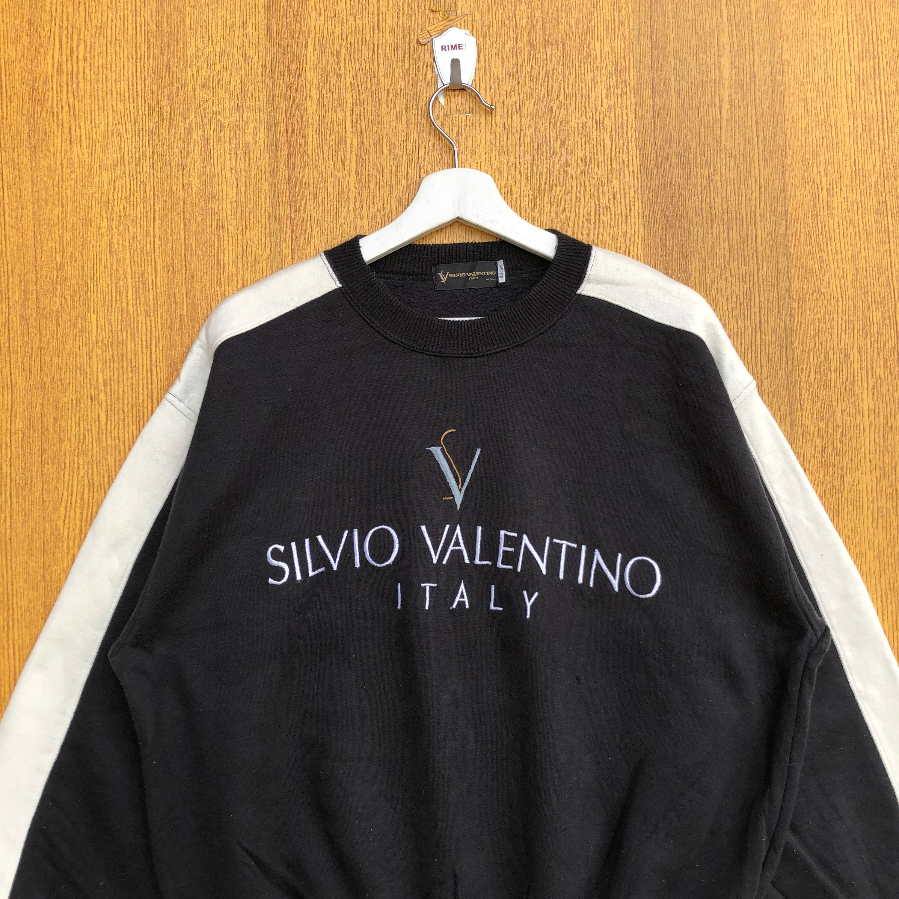 Vintage Silvio Valentino Italy Sweatshirt Embroidery Spellout 