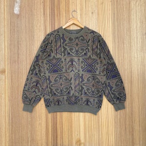 Vintage Bruno De Angelis Milano Sweatshirt Embroidery All Over Crewneck Jumper Pullover Sweater