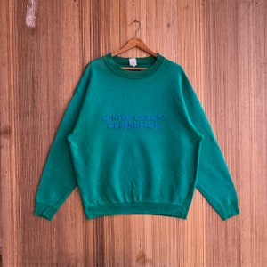 Vintage zeldzame United Colors Of Benetton-sweater met borduursel Spellout-trui trui met borduursel